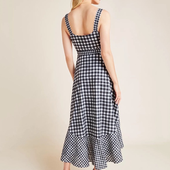 Anthropologie Allison Gingham Ruffle Wrap Dress - Picture 2 of 7